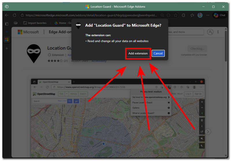 Add Location Guard Extensiond