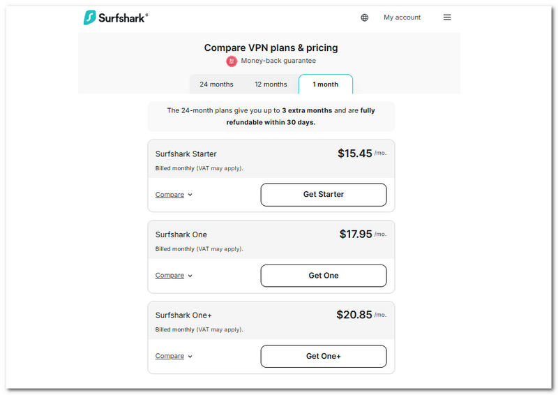 Surfshark-Preise