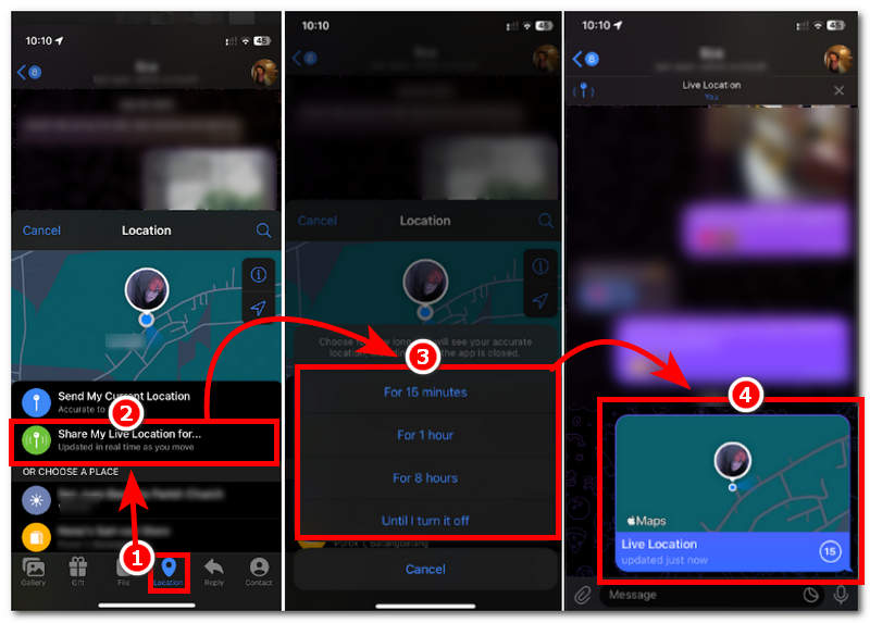 Share My Telegram Live Location IOS