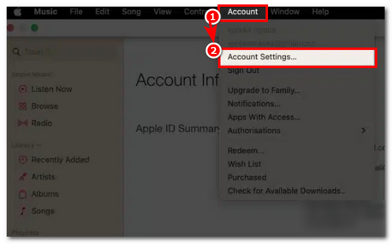 Go To Account Settings