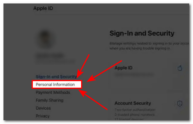 Go to Personal Information