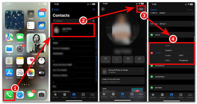 Open Contact And Edit Location