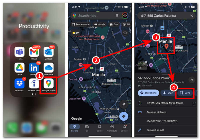 Pin Location in Google Maps
