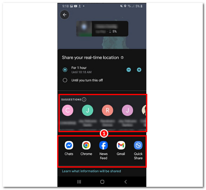 Share Phone Location on Google Maps