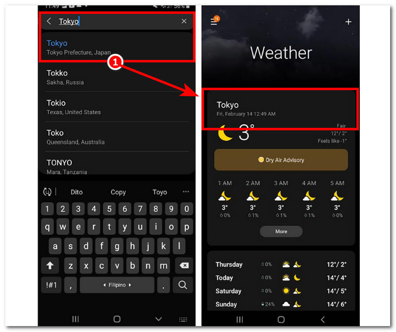 Type In New Weather Location