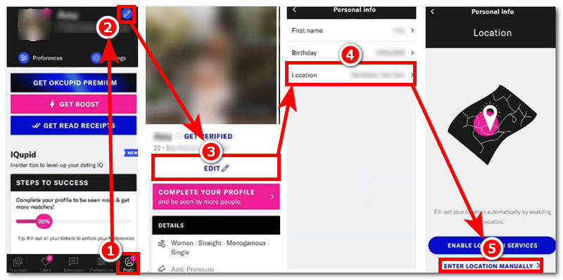 Change Location Using Mobile App
