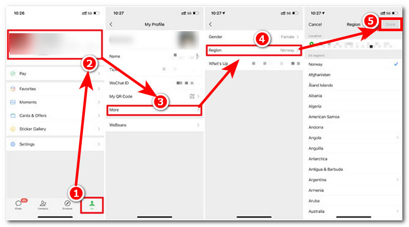 Change Region On Wechat