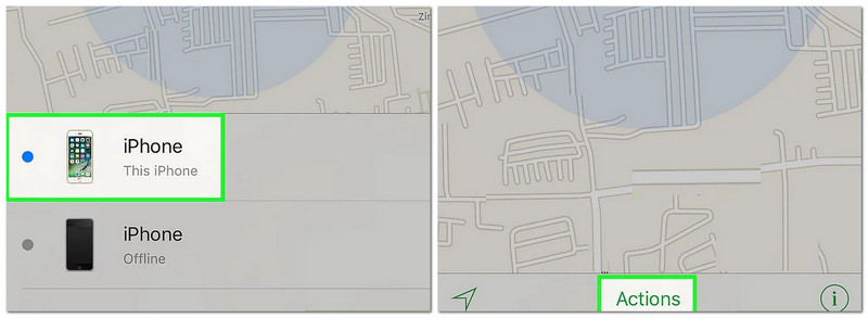 Find My iPhone Actions