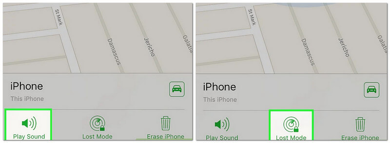 Find My iPhone Buttons
