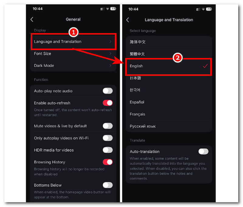 Select English As Language