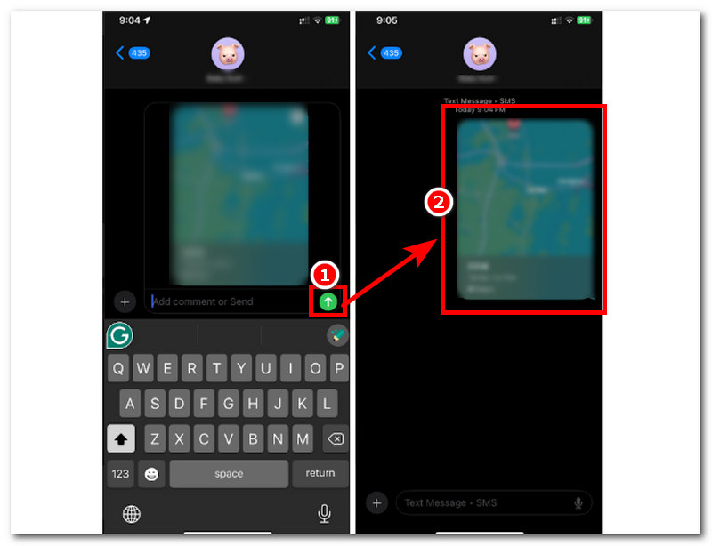 Tap The Send Button